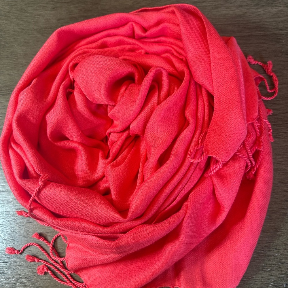 NWT - Talbots 100% Modal Tasseled Occasion Wrap - Coral